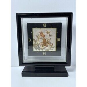 Tochigi Tokei Black Lacquerware Hummingbird Clock Vintage 80’s Working